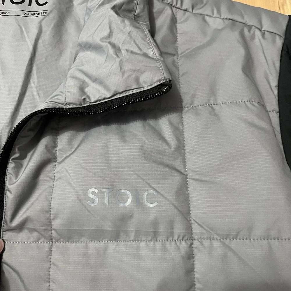 Stoic Mens XL Venture Insulated Jacket  Black and Gray Poly Filled Lightweight